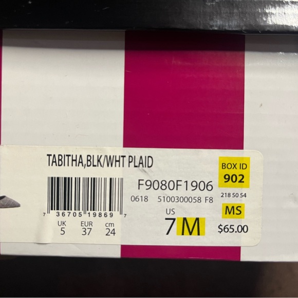 Size 7 Sam Edelman Black & White Plaid Heel - Picture 4 of 10